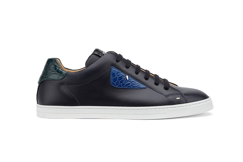 Fendi Calfskin Leather Low-Top Sneakers Black White Croc Skin Mens Shoes Sneakers Luxury Designers White Golf Oxblood Red