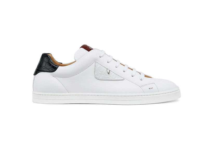 Fendi Calfskin Leather Low-Top Sneakers Black White Croc Skin Mens Shoes Sneakers Luxury Designers White Golf Oxblood Red