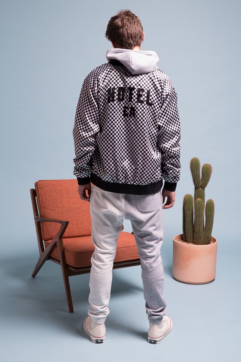 HOTEL 1171 2017 Holiday Collection Lookbook Limited Edition Satin Stadium Jackets French Terry Sweat suit pants hoodie logo branding California