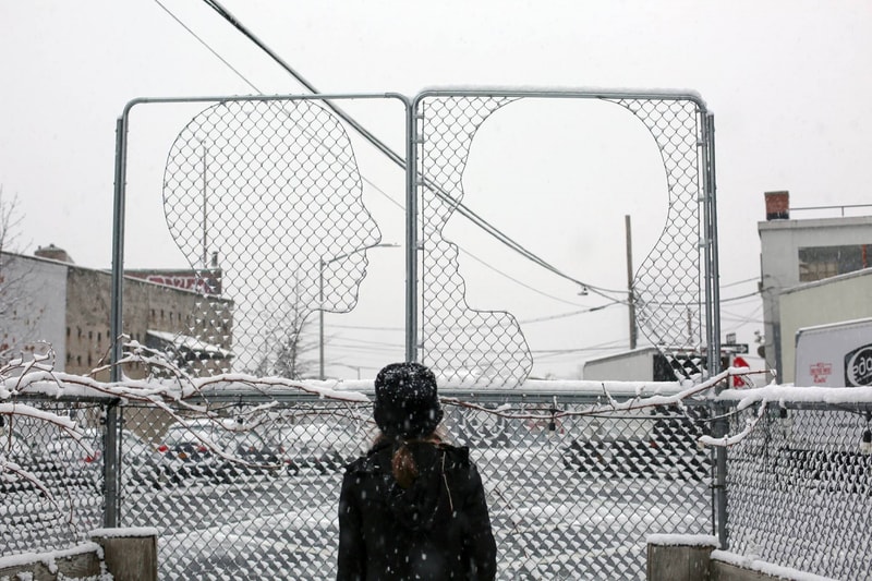 Icy and Sot Fence And Border Interventions Art Refugee Crisis fence art sculpture brooklyn new york icy and sot snow border control intervention political