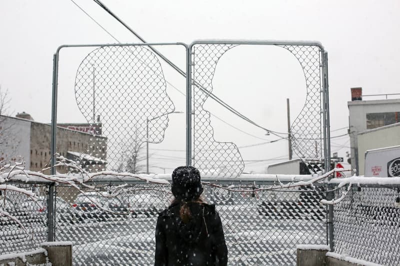 Icy and Sot Fence And Border Interventions Art Refugee Crisis fence art sculpture brooklyn new york icy and sot snow border control intervention political