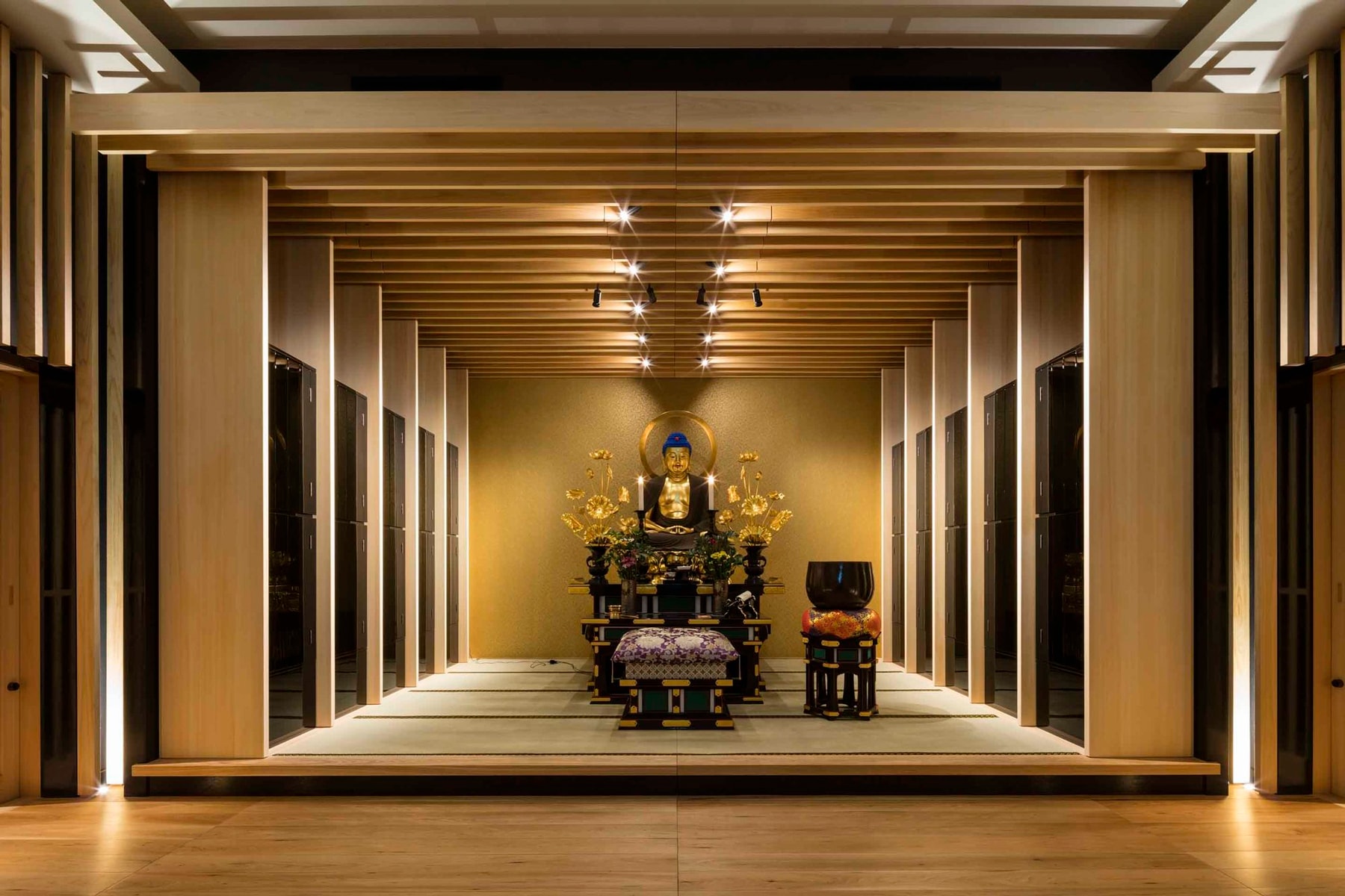 Ihaidō Kōrin-ji Buddhist Temple Japan buddhism religion mountain architecture wood light design tablet memorial scriptures