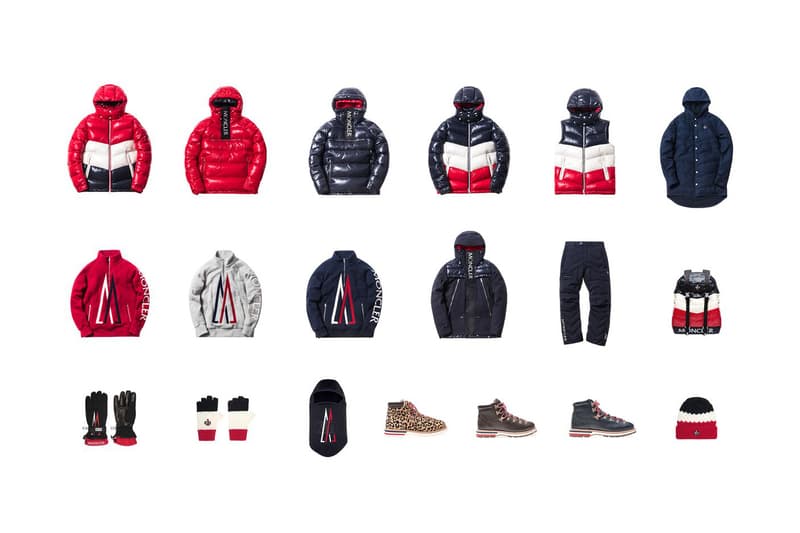 KITH Moncler Delivery 1 2017 December 2 Release Date Info Parka Jacket Vest Boots Red White Blue puffer down coat boots footwear shoes gloves vest backpack bag