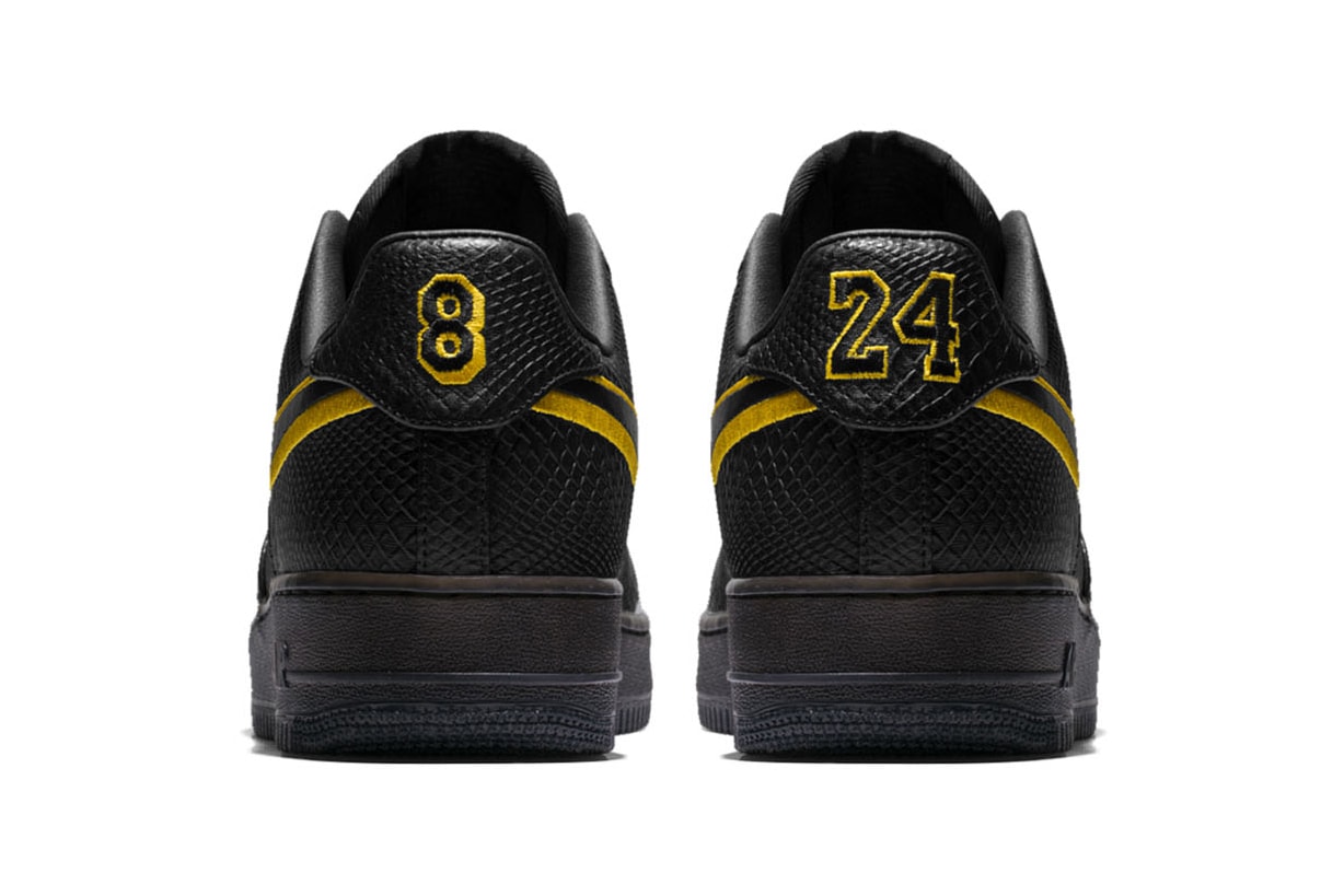 Kobe Bryant Nike Black Mamba Air Force 1 Low T Shirts Black Los Angeles Lakers LA 2017 December 18 Release Date Info Sneakers Shoes Footwear Jersey Retirement Retired 8 24