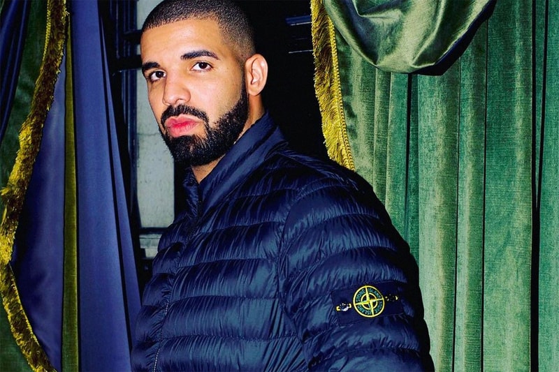 What Men Wanted to Wear in 2017 Lyst List Drake Stone Island Collaboration Romper Romphim Cardholder Sweatpant Streetwear Palace Supreme Champion Yeezy Jeans straight skinny leg pink color outdoors the north face patagonia gucci balenciaga vetements nike adidas