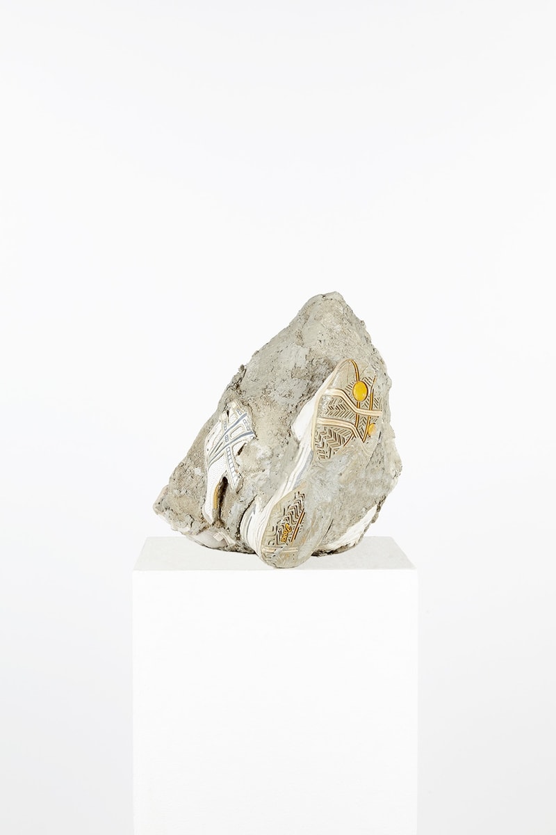 Mathilde Schöbiz Compresses Sneakers in Concrete CSM Central Saint Martins Design Art Artwork Sneakerhead Generation Street Wear Culture Streetwear Compression Sculpture