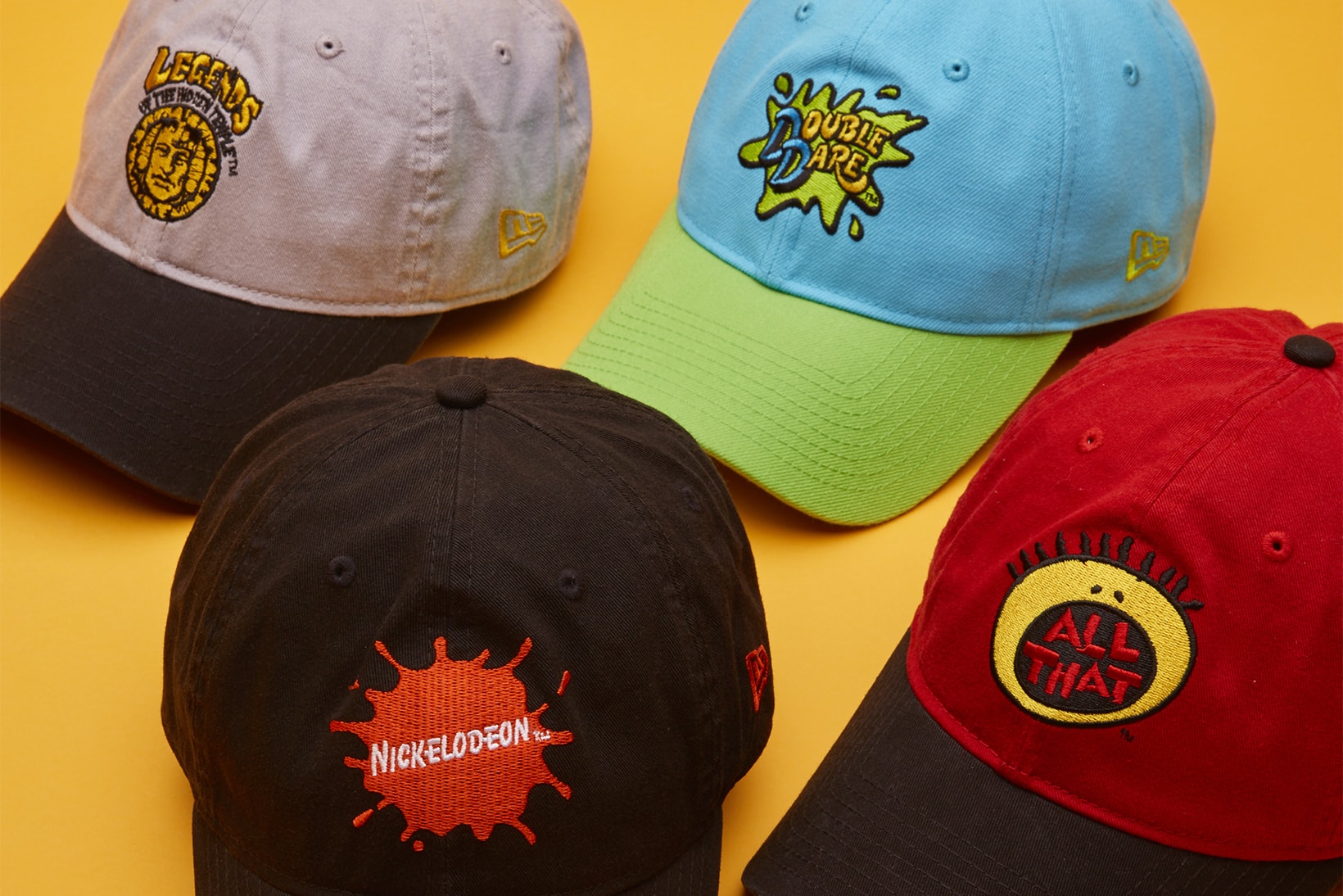 Nickelodeon New Era Hats Collaboration Hey Arnold Rugrats All That Helga Angry Beavers all day ahh real monsters legends of the hidden temple