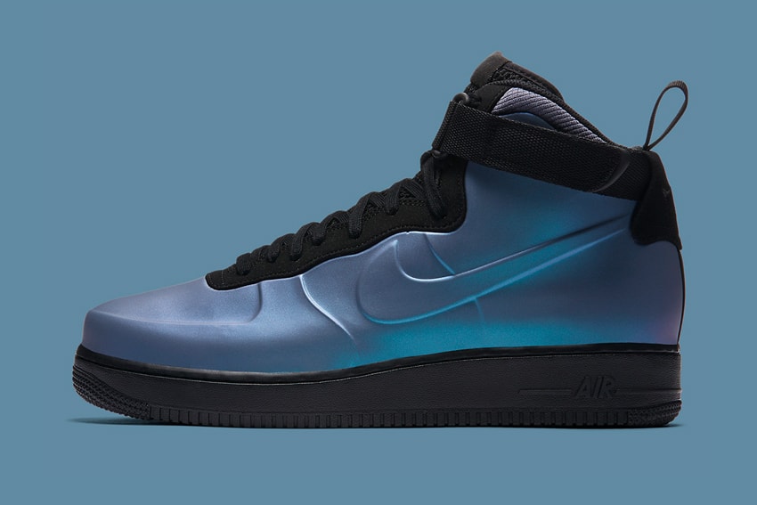 Nike Air Force 1 Foamposite Black Blue Iridescent January 6 2018 Release