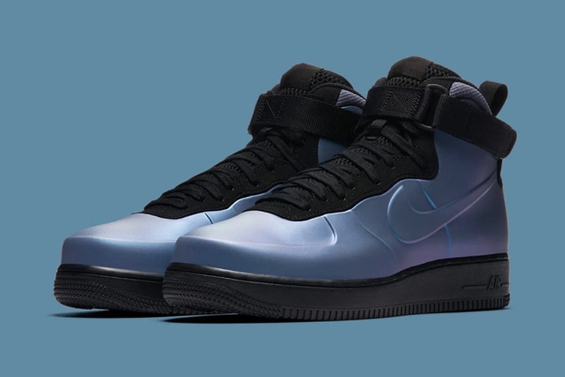 Nike Air Force 1 Foamposite Black Blue Iridescent January 6 2018 Release