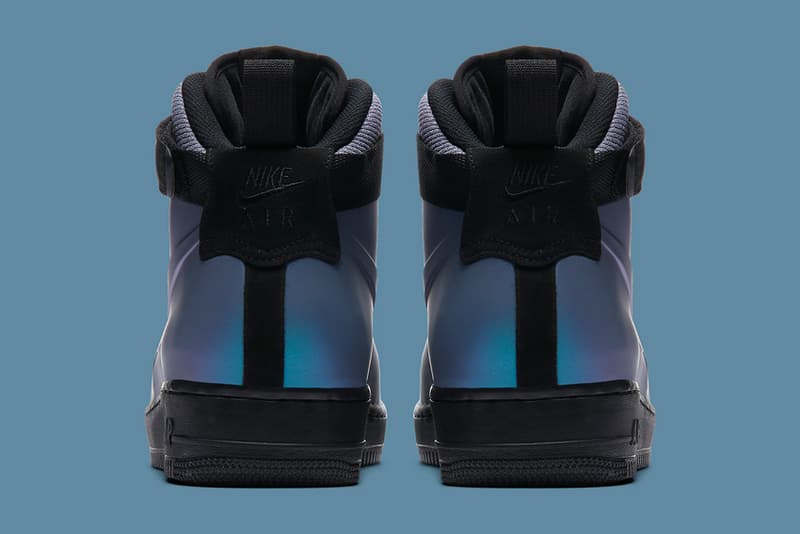 Nike Air Force 1 Foamposite Black Blue Iridescent January 6 2018 Release