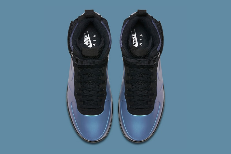 Nike Air Force 1 Foamposite Black Blue Iridescent January 6 2018 Release