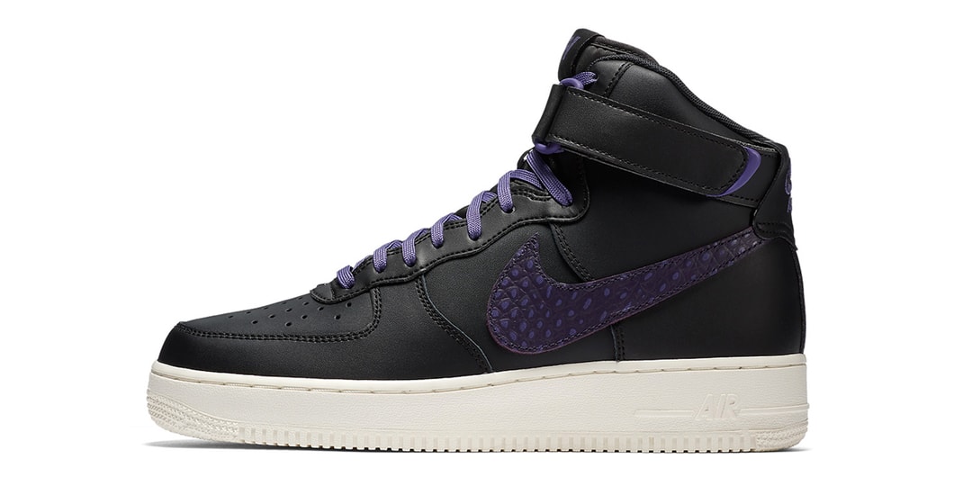 Nike Purple Croc-Skin Big Swoosh Air Force One | Hypebeast display picture 3