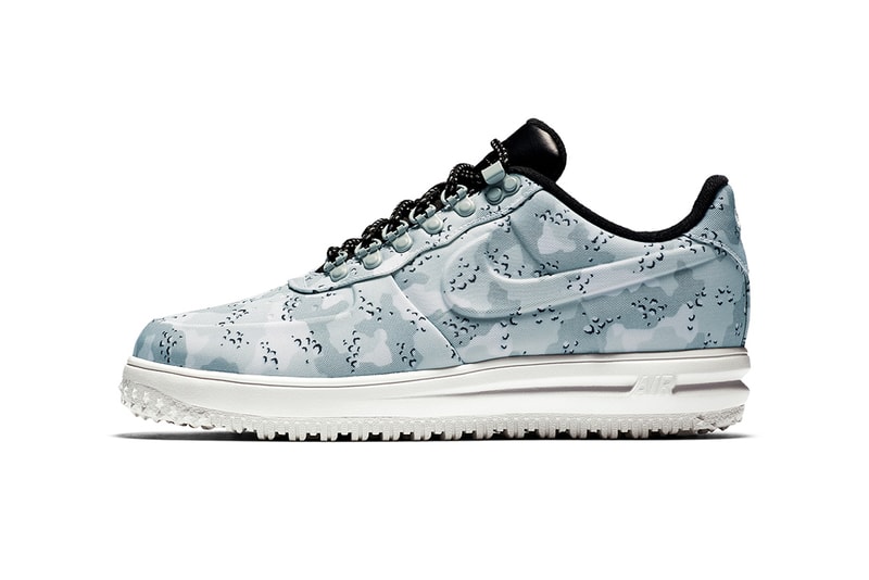 Nike Lunar Force 1 LOW DUCKBOOT $140 Style Code AA1125-003 Winter Camo Blue Print camouflage streetwear street wear sneakers shoes gift guide men holiday
