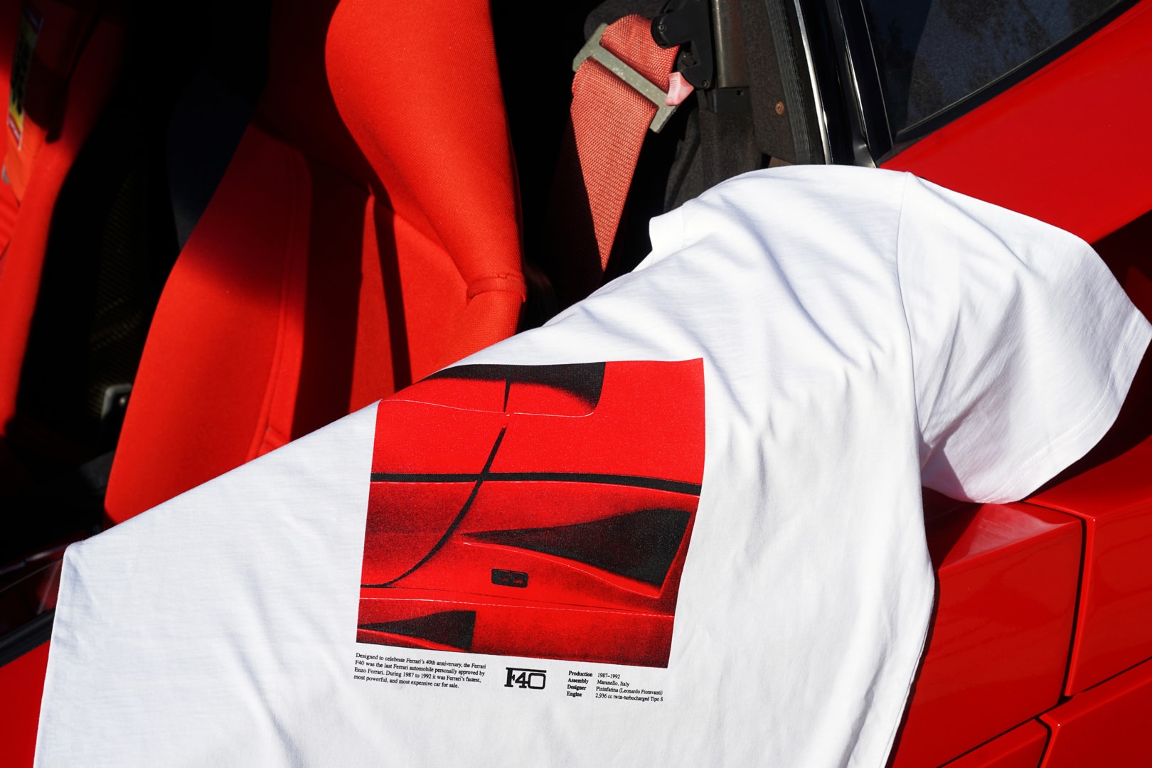 Period Correct Drops Ferrari Maranello Capsule Collection F40 F458 Ferrari Enzo Atelier Boutique Holiday gift guide menswear mens shirts t-shirts pullover fleece hoodie scuderia laferrari formula 1