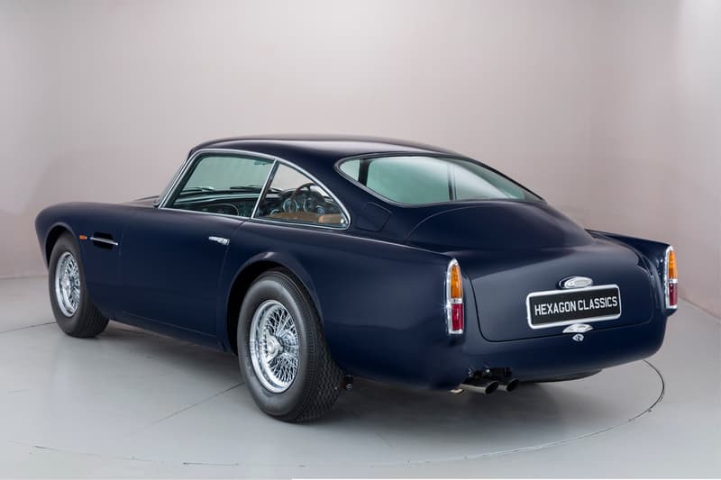 Blu Scozia car aston martin blue rebuilt upgraded vintage engine expensive preproduction auction Hexagon Classics 1959 db4 james bond