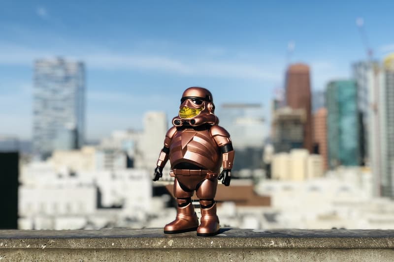 Ron English Police Grin Rose Gold Star Wars Stormtrooper Collectible Vinyl Figure Toy Tokyo