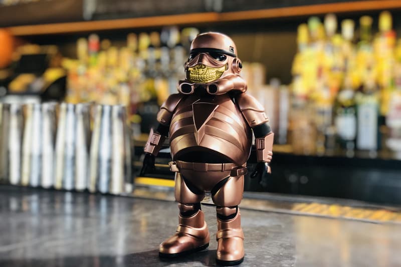 Ron English Police Grin Rose Gold Star Wars Stormtrooper Collectible Vinyl Figure Toy Tokyo