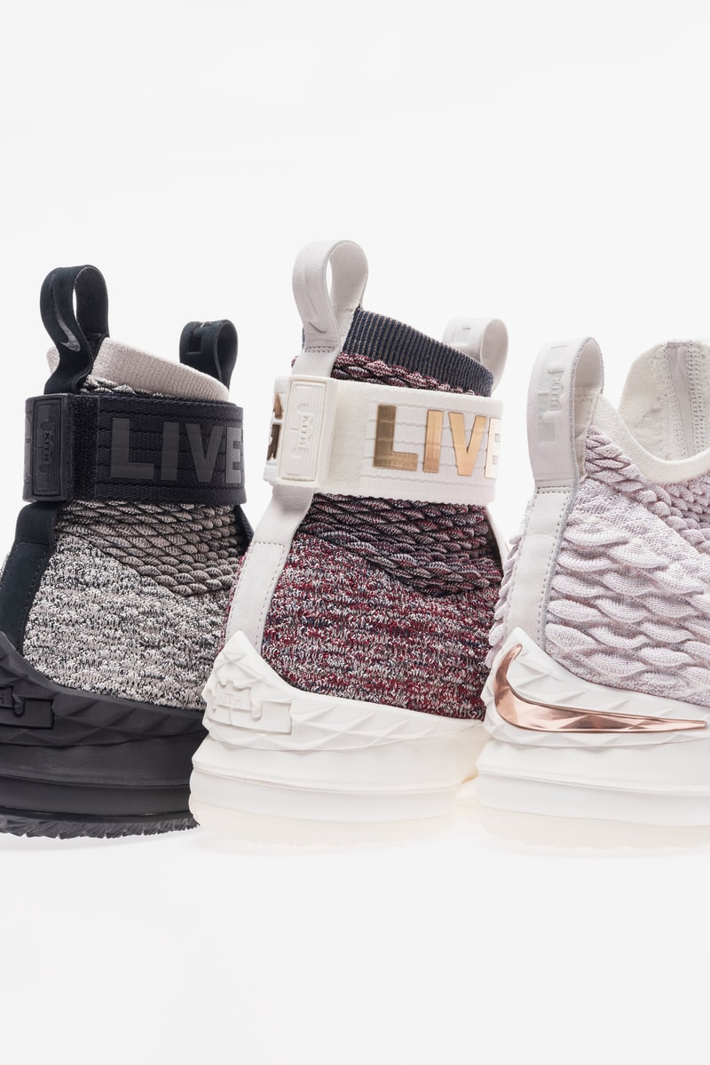 Ronnie Fieg Nike LeBron 15 Long Live the King kith strap straps laceless black white grey red