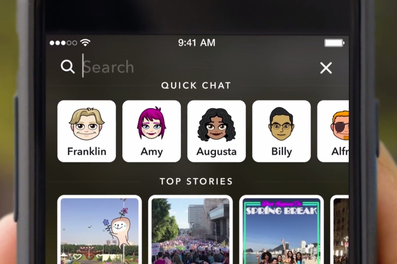Snapchat Stories Everywhere Feature