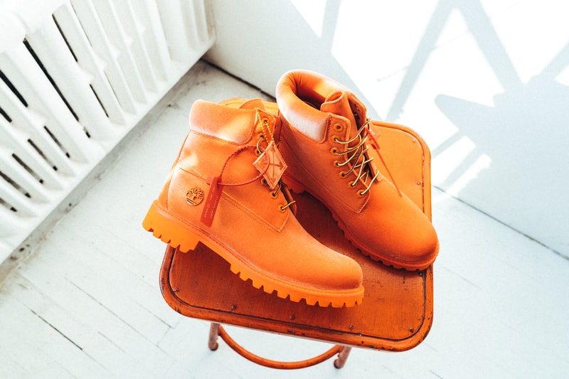 Close Look At The Off-White™ x Timberland Boots Collaboration drop release date 8 march 2018 Neon Green Orange 6 inch hang tag zip tie
