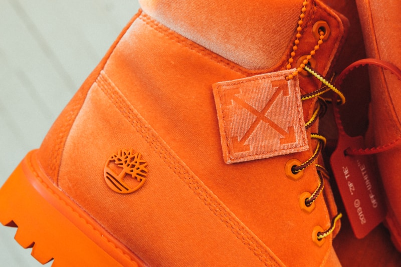 Close Look At The Off-White™ x Timberland Boots Collaboration drop release date 8 march 2018 Neon Green Orange 6 inch hang tag zip tie