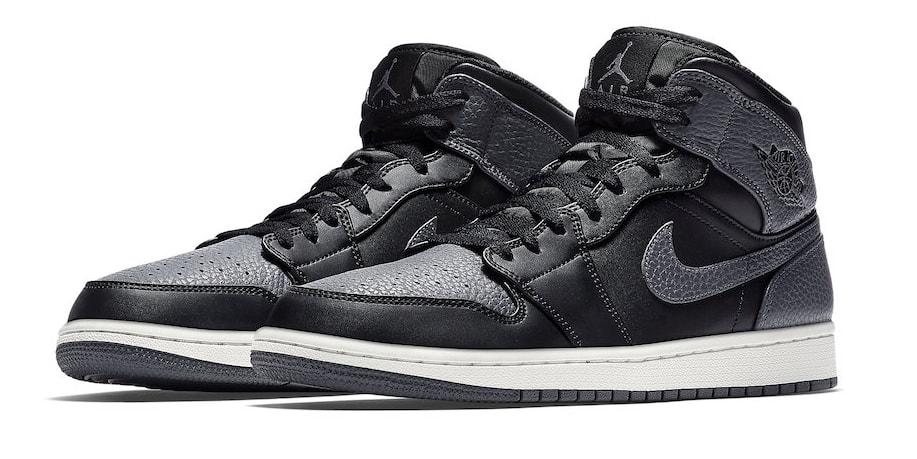 Air Jordan 1 Mid Dark Grey Tumbled Leather Hypebeast