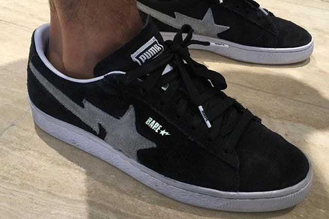 Yassine Saidi Shows off 1/1 BAPE x PUMA Basket Classic