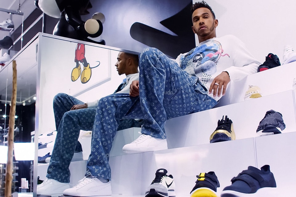 Lewis Hamilton Goes Sneaker Shopping Los Angeles