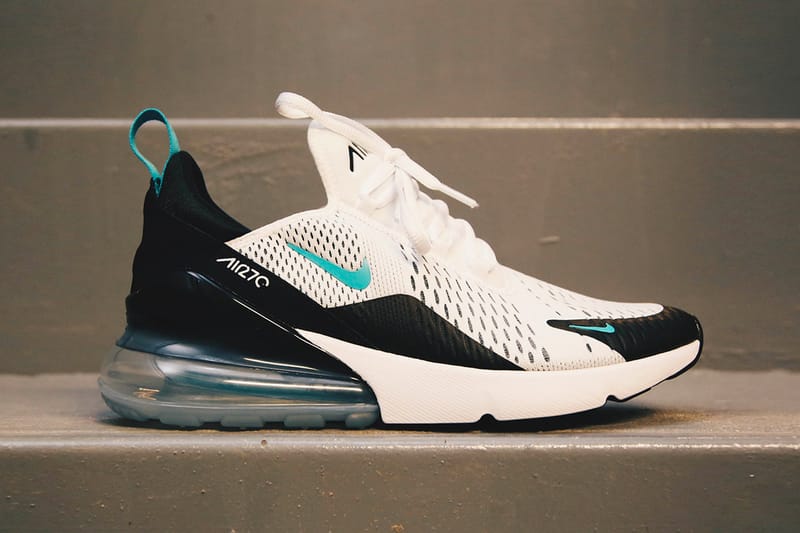 white and teal nike shoes