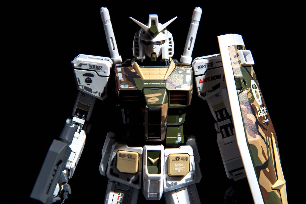 A Look Back on Gundam's Most Significant Brand Collaborations bape supreme bandai namco fragment design hiroshi fujiwara phantaci scuderia alphatauri collaboration collabs aape shanghai