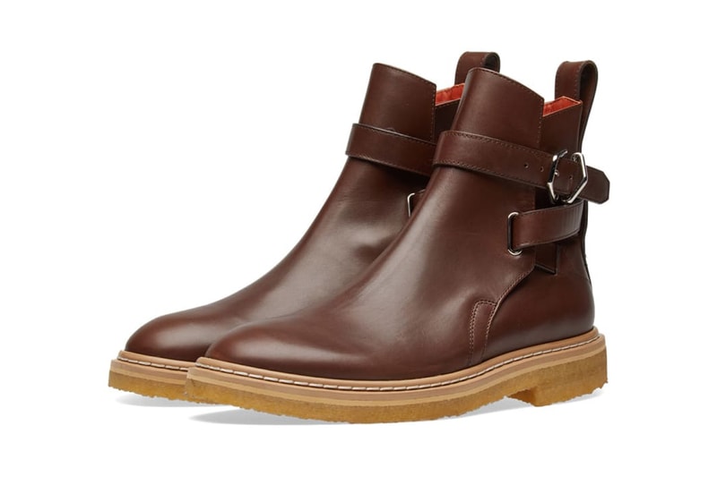Acne Studios Julian Jodhpur Boot Crepe Sole Suede Brown Leather Silver END chelsea