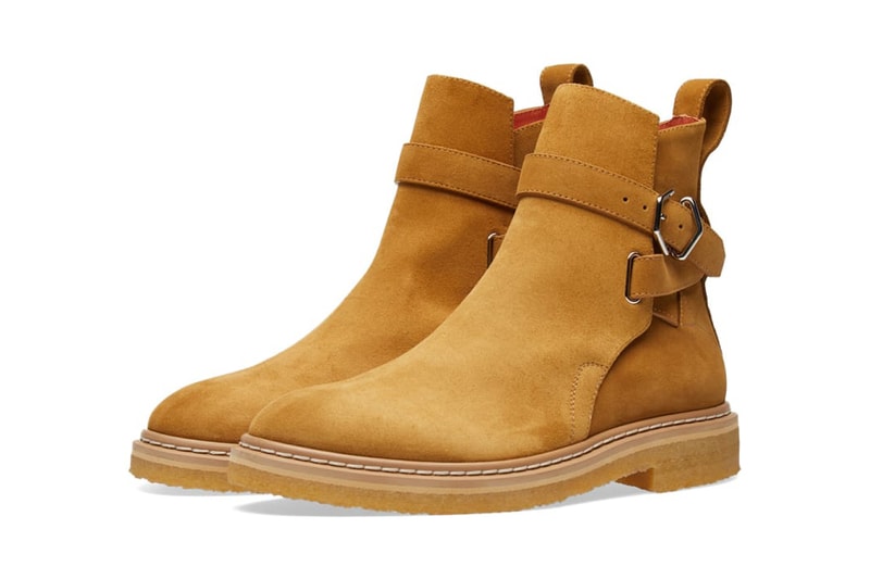 Acne Studios Julian Jodhpur Boot Crepe Sole Suede Brown Leather Silver END chelsea