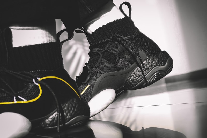 adidas Crazy BYW X on foot black white yellow blue footwear release date info drops