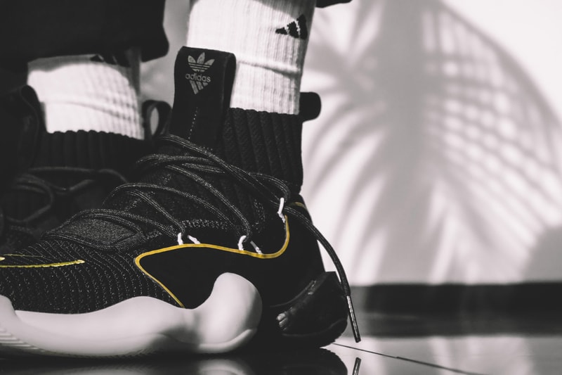 adidas Crazy BYW X on foot black white yellow blue footwear release date info drops