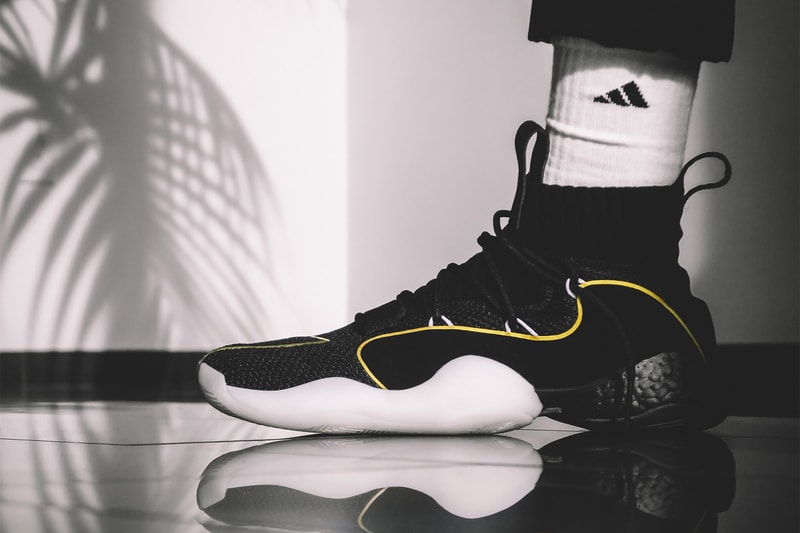 adidas Crazy BYW X on foot black white yellow blue footwear release date info drops