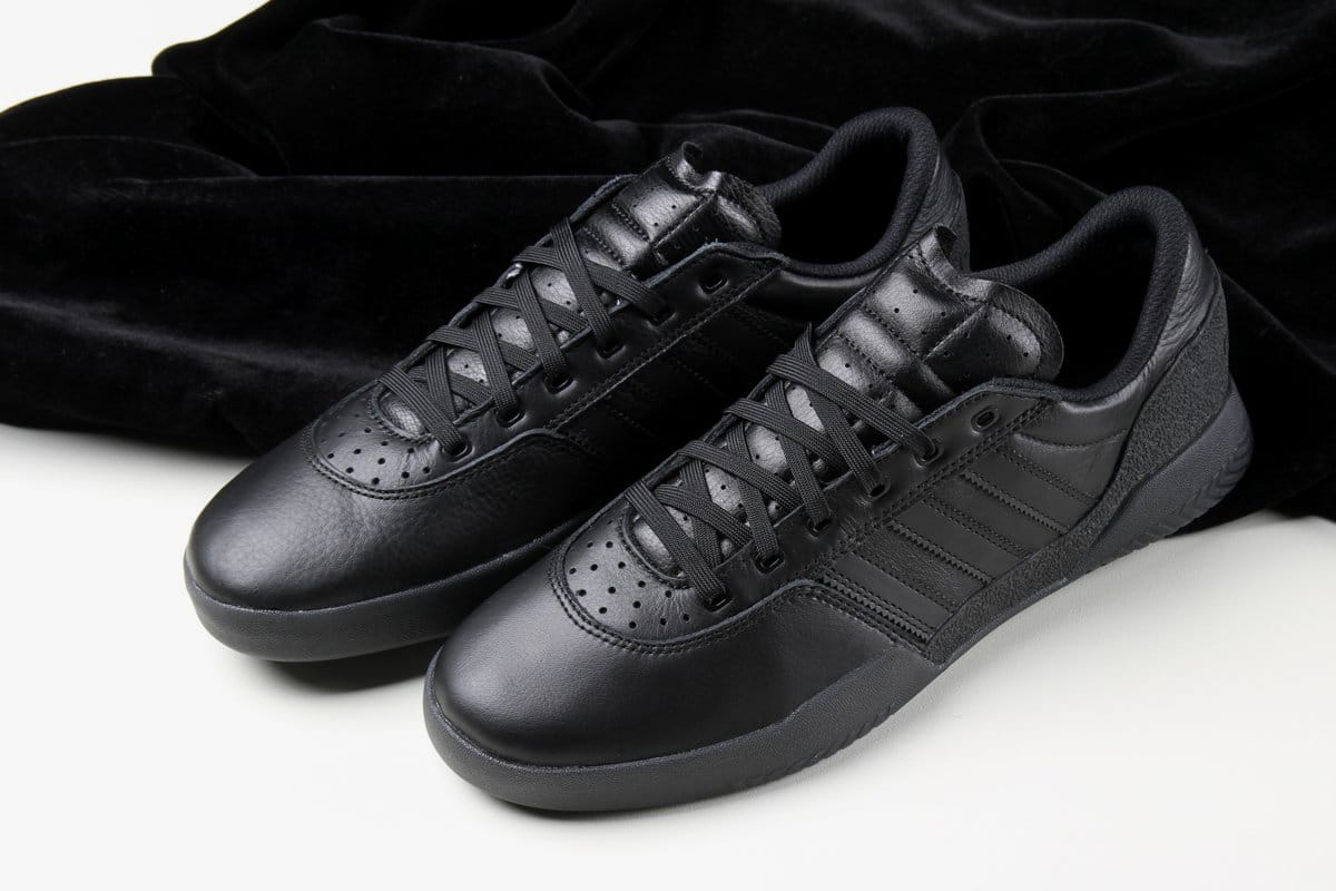 adidas black leather