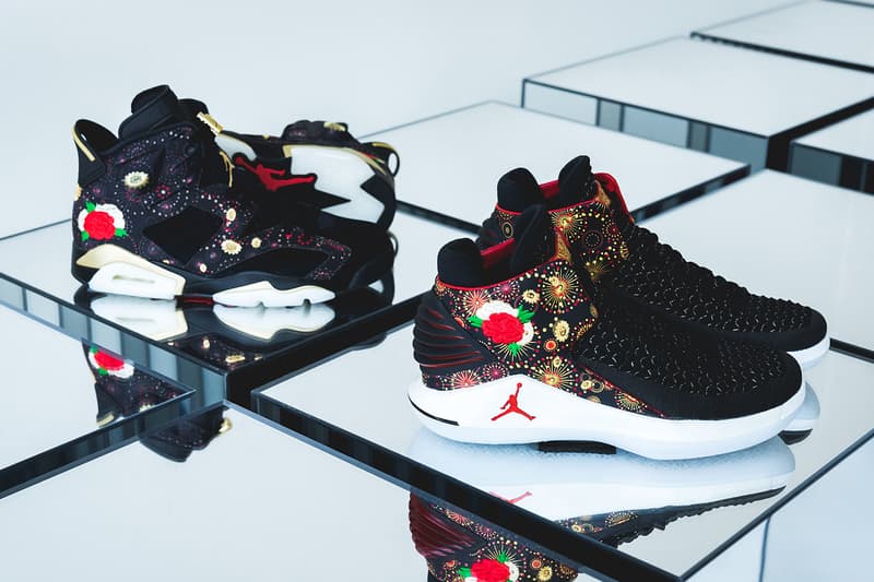 Air Jordan 6 32 low Chinese New Year cny black gold red fireworks flower floral embroidery january february release date footwear 2018