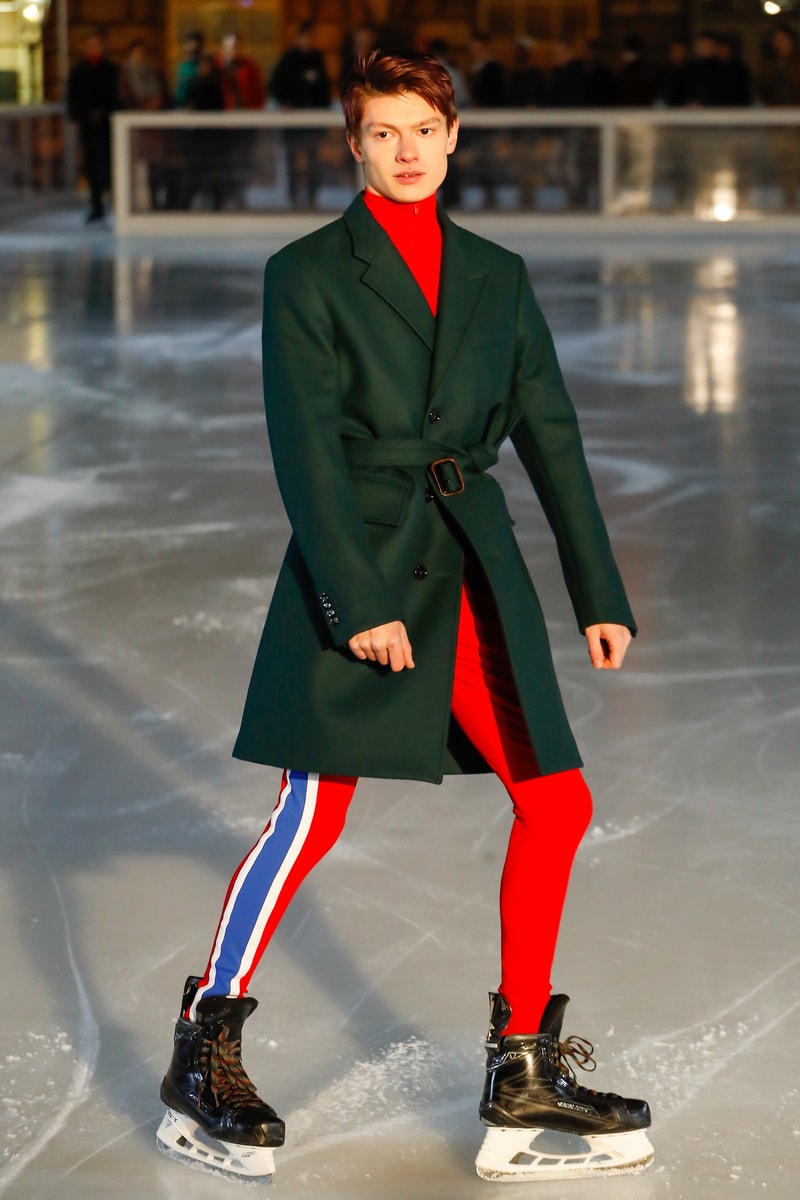 Band of Outsiders 2018 Fall Winter Collection Runway Ice Skating Rink london fashion week london fashion week mens lfwm