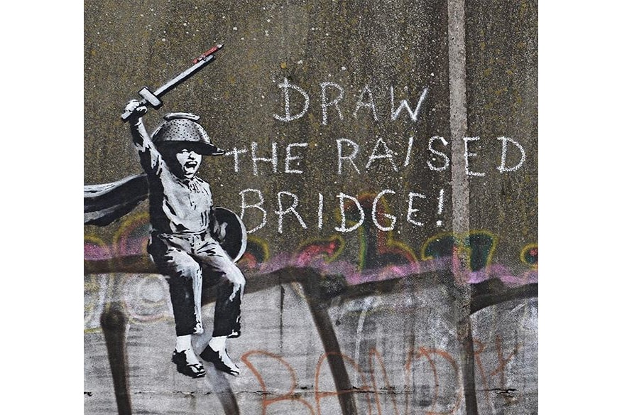 Banksy Kingston upon Hull Art Artwork Stencil Mural Draw The Raised Bridge