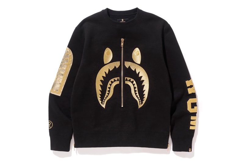 black and gold bape shirt