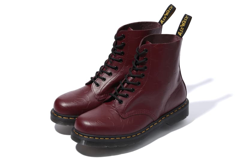 BAPE A Bathing Ape Dr. Martens leather shoes eight eye boot three eye shoes tee shirt totes camo ape head