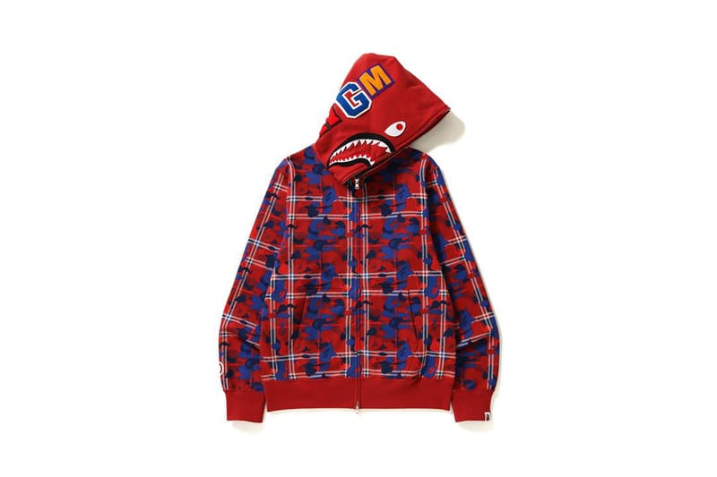 red and green camo bape hoodie