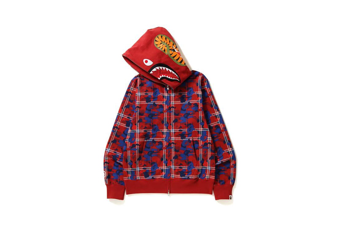 BAPE Shark Hoodie Check Camo Camouflage Release Details Information
