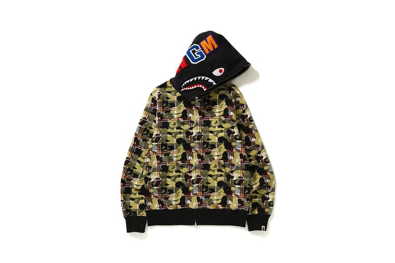 BAPE Shark Hoodie Check Camo Camouflage Release Details Information