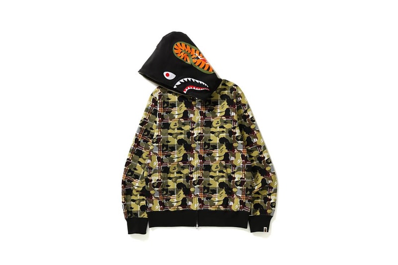 BAPE Shark Hoodie Check Camo Camouflage Release Details Information