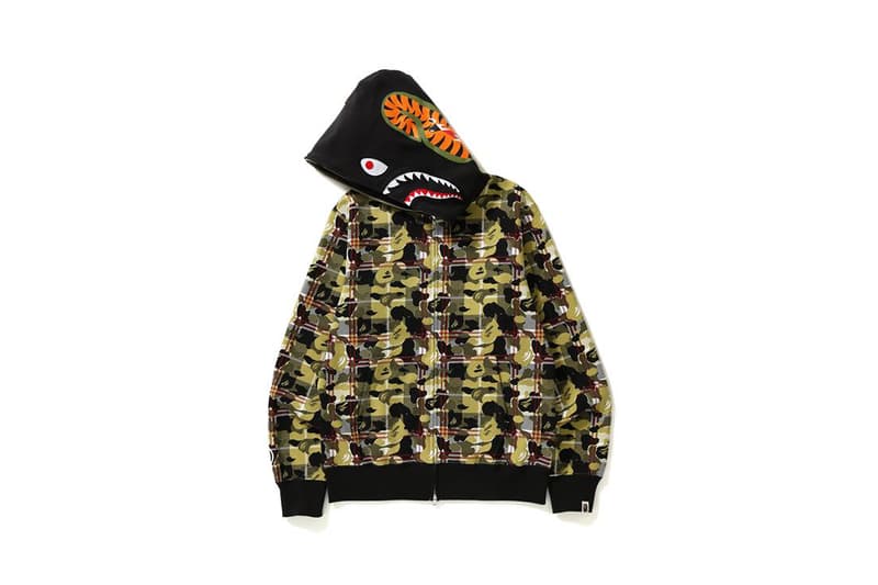 BAPE Shark Hoodie Check Camo Camouflage Release Details Information