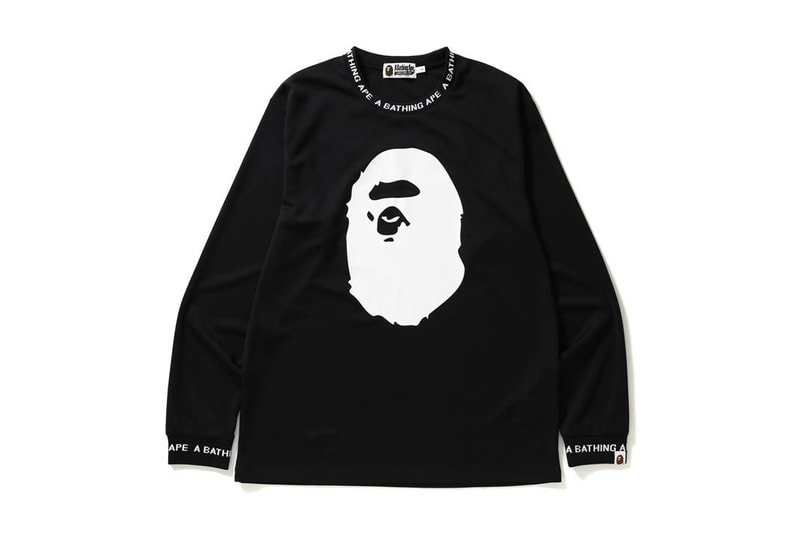 BAPE Spring Summer 2018 Logo Rib Long Sleeve T Shirt Black White Tee January 27 Release Date Info