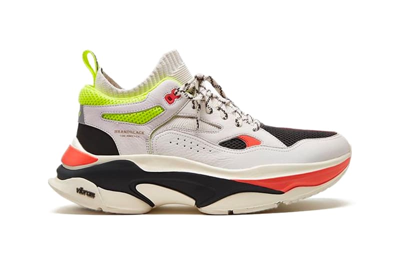 Brandblack Aura II Retro Chunky Sneaker White Black Neon Orange Green