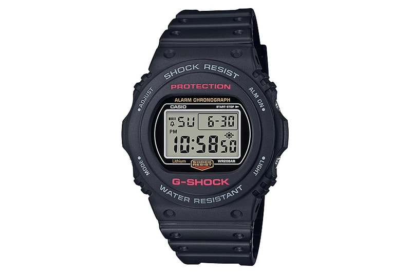 Casio G Shock DW 5750E Digital Watch Water Resistant 1983 Black Clear 35th Anniversary