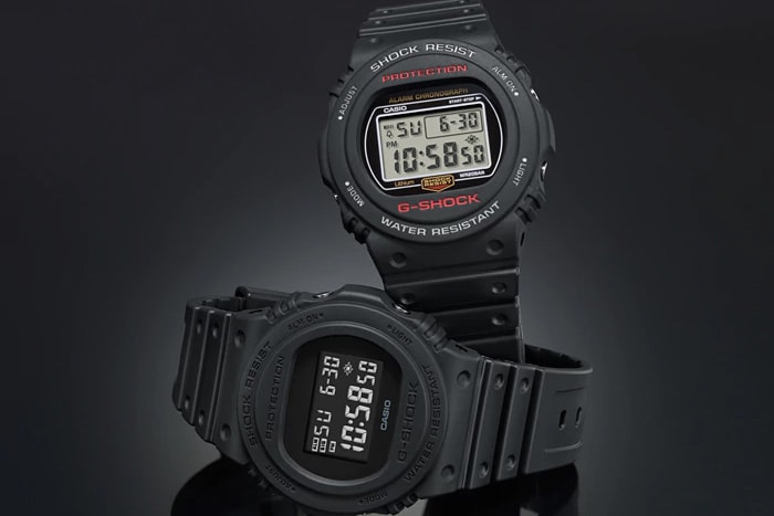 Casio G Shock DW 5750E Digital Watch Water Resistant 1983 Black Clear 35th Anniversary